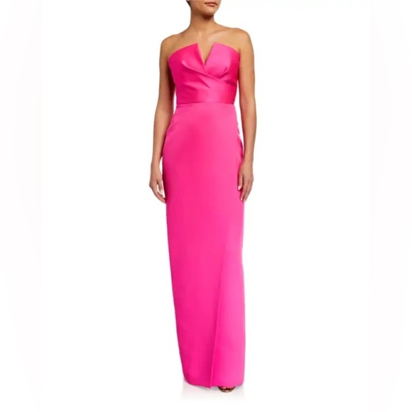 Jay GodfreyDarcy Strapless Wrapped Satin Column Gown